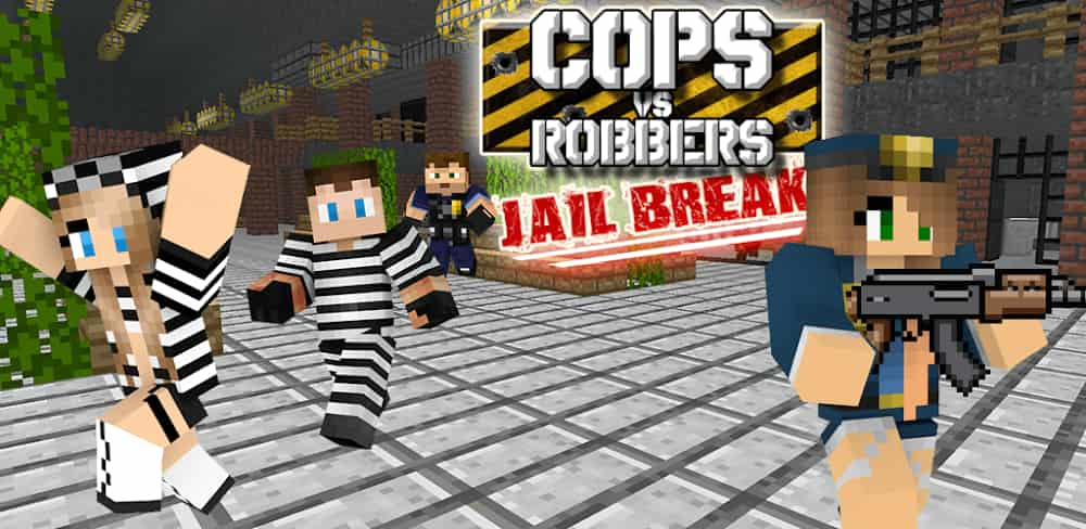 🔥 Download Cops Vs Robbers Jailbreak 1.114 [unlocked/Mod Money] APK MOD.  3D first-person shooter with Minecraft-style graphics 