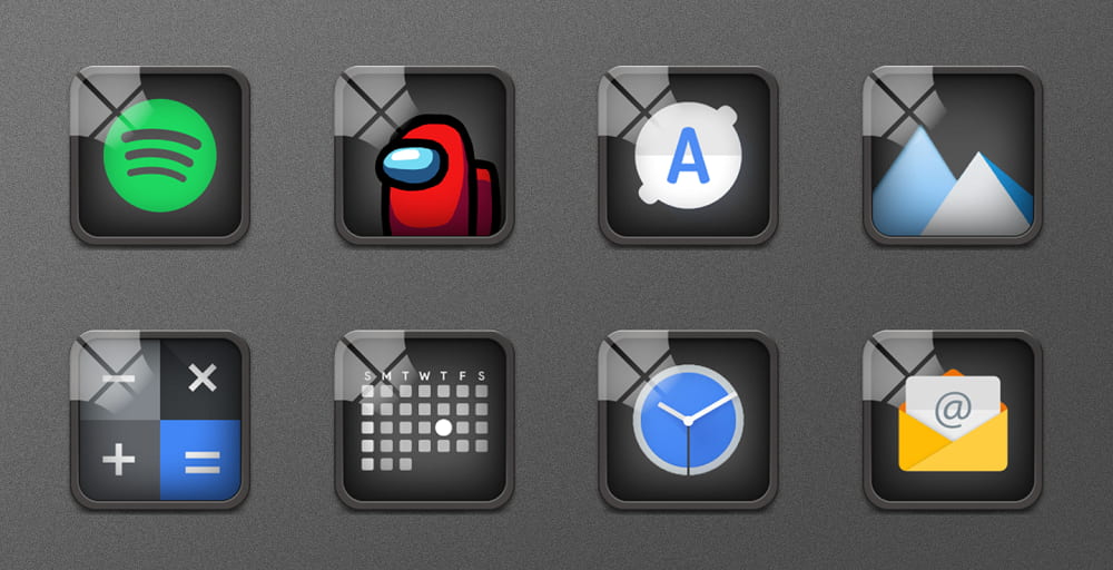 Tải Glassy Icon Pack MOD (Mở khóa Premium) + APK 4.5.7